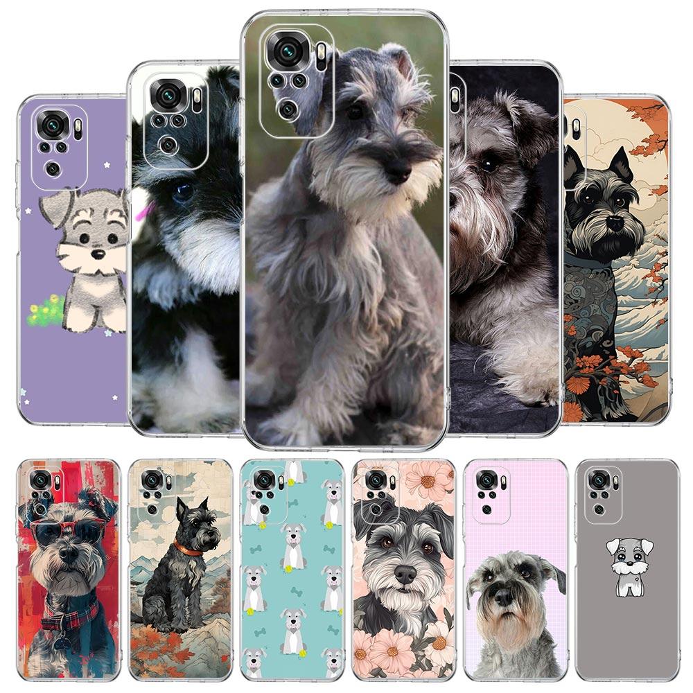 Cartoon Schnauzer Dog Soft Phone Case For Xiaomi Redmi Note 14 13 12 4G 9S 9 10 11 Pro Plus 5G 9T 14C 13C 12C 10C 9C 9A Cover