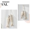 Creative Beach House Decor Rustic Nautical Wooden Fish Decor, Coastal Style Wall Hanging Marine Nursery Ornament with Fishing Net for Lake House,