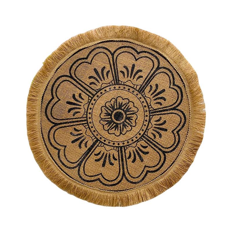 Nordic Style Woven Cotton Linen Coasters Placemats - Decorative Jute Heat Insulation Pads for Dining Tables