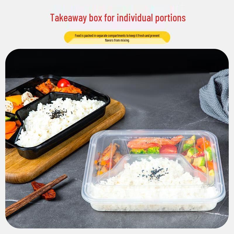 Disposable 4-Compartment Meal Prep Containers