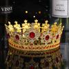 Akcesoria ślubne Pełne koło europejskich i amerykańskich kryształów Duża korona Tiara z kryształów Urodziny Bankiet Ślub Nakrycia głowy
