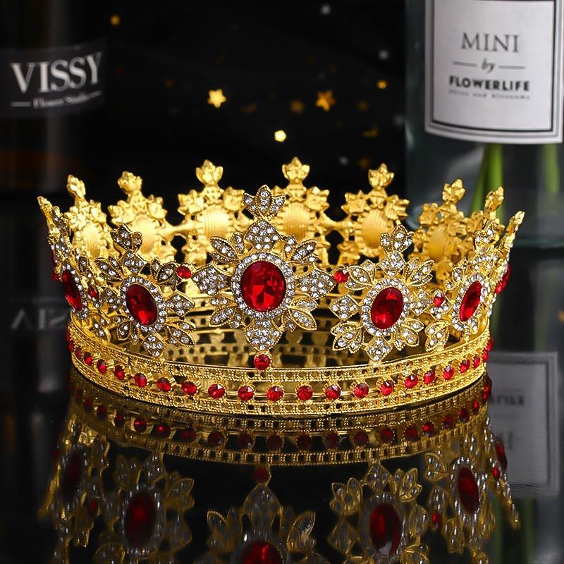 Akcesoria ślubne Pełne koło europejskich i amerykańskich kryształów Duża korona Tiara z kryształów Urodziny Bankiet Ślub Nakrycia głowy