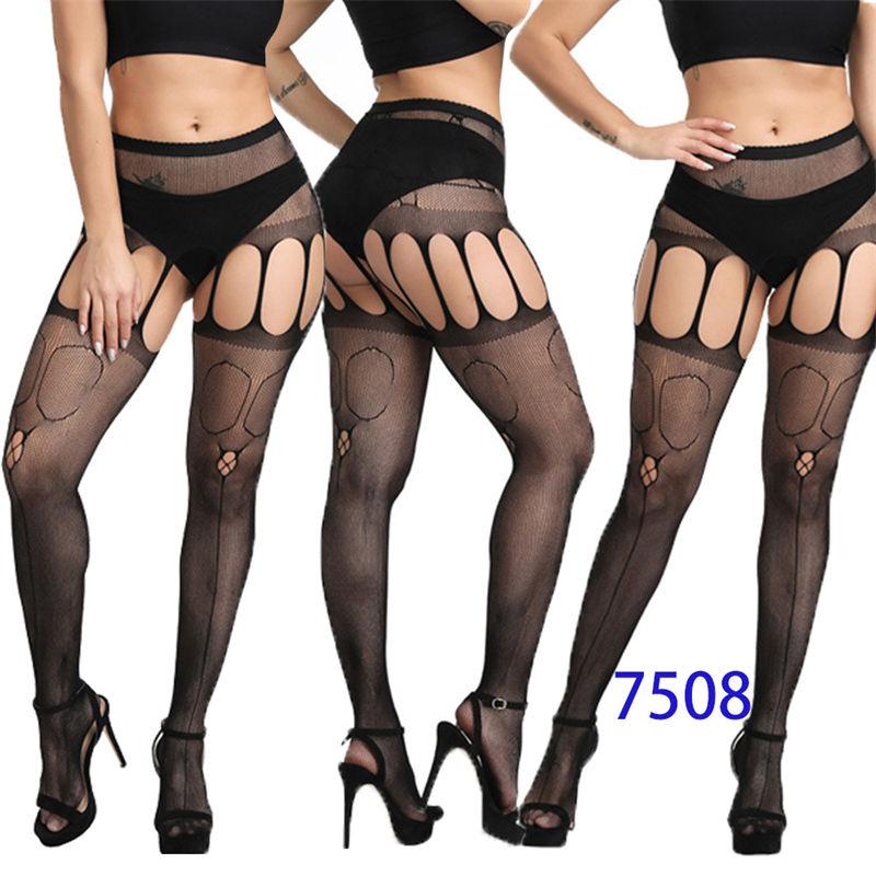 Sexy Suspenders Mesh Stockings Fishnet Eye Women's Bottoming Pantyhose