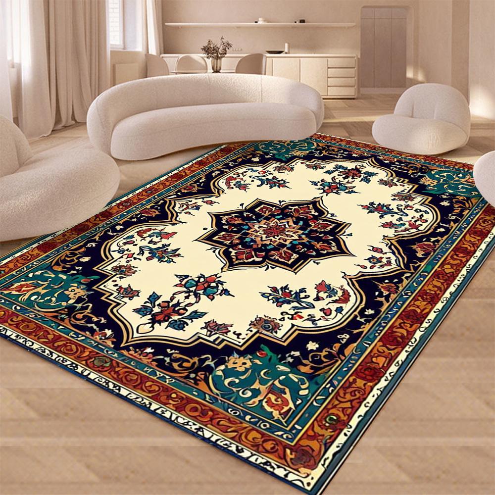 Home Persian Style Area Rug High Abstract Flower Art Carpets for Living Room Bedroom Anti-Slip Floor Mat Kitchen Tapetes De Sala