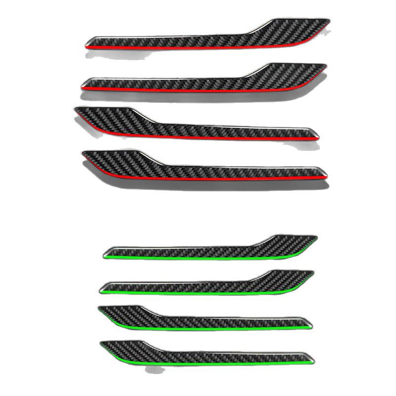 Schwarze Carbonfaser Außen Türgriff Aufkleber für Tesla Model 3/Y (2017-2022)