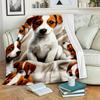Cute Dog Portrait Fleece Blanket Throw For Puppy Lovers Pet Gift Cozy Winter Warm Throw Fleece Blanket Dog Mom Dad Home Decor