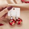 1 Pair of Fashion Christmas New Year Earrings Creative Sequin Snowflake Resin Star Light Ball Christmas Ear Hook Earrings Festive Elegant Earrings