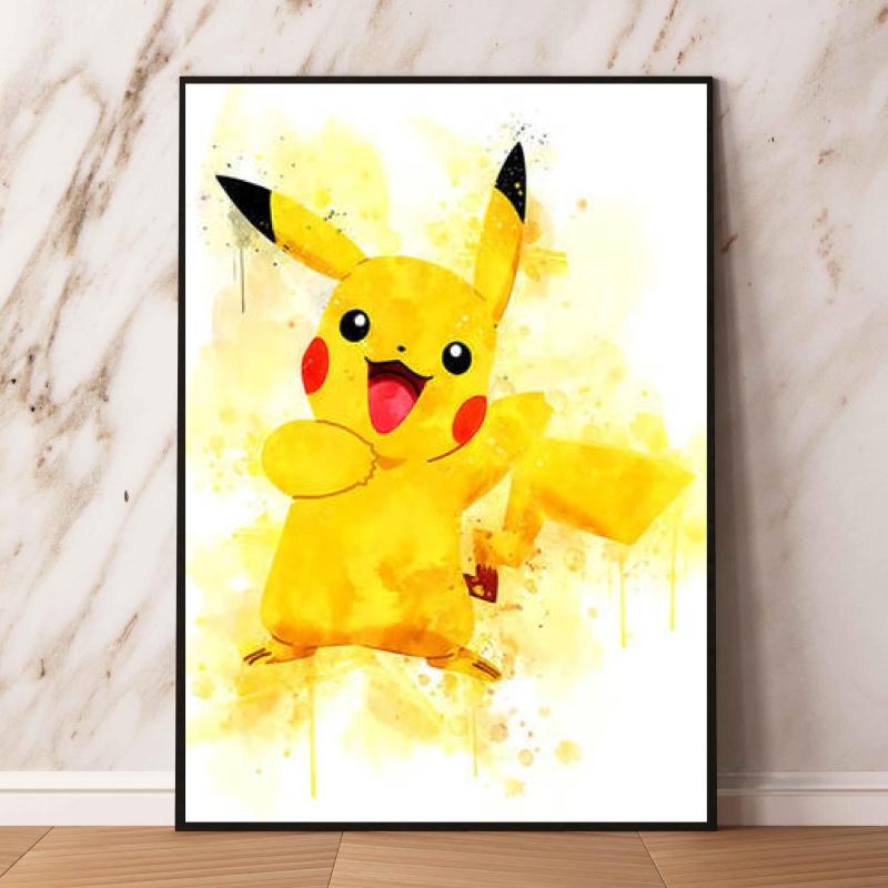 Japanese Anime Canvas Paintings Pokemon Eeveelution Watercolor Style High Quality Art Children Gifts Living Room Home Decoration