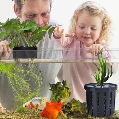 12 Peças Cesta de Plantio Porosa Multifuncional Copo de Planta para Aquário Copo Anti-Flutuante para Plantas Aquáticas para Decoração de Aquário