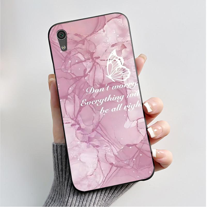 Hülle Für Sony Xperia XA1 Rückseite G3121 G3112 G3125 G3116 G3123 Luxus Mode Schmetterling Blume Schwarzes Silikon Weiche Handyhülle