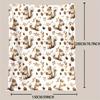 Squirrel & Pinecone Print Throw Blanket - Cute Autumn Forest Motif Soft Lightweight Accent for Sofa Bed Travel Office