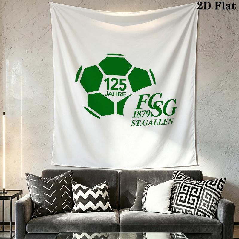 Fc St Gallen Wall Tapestry Aesthetic Wall Hanging Printed Fabric Blanket Decorative Tapestries for Bedroom Living Room Home Decor