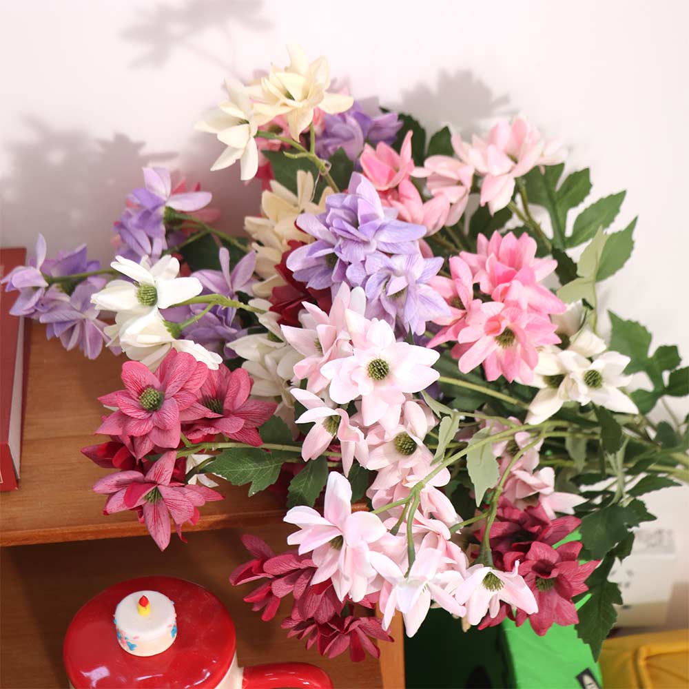 Beautiful Silk  Simulation Jasmine Real Touch Fake Flower  Office Desktop Decoration