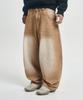MOO Wave Balloon Wide Denim Pants - Beige