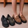 Women's Loafers 2026 Autumn Fashion Leopard Chunky Heel Platform British Style Casual Shoes Round Toe Plus Size 41 Zapatos Mujer