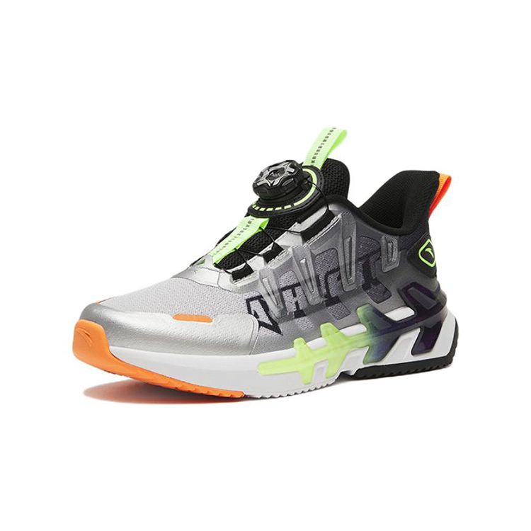 Anta Shock Absorbing Non-Slip Wear-Resistant Breathable Lightweight Low-Top Running Shoes Kids sneaker Black Gray Orange 312245533-1