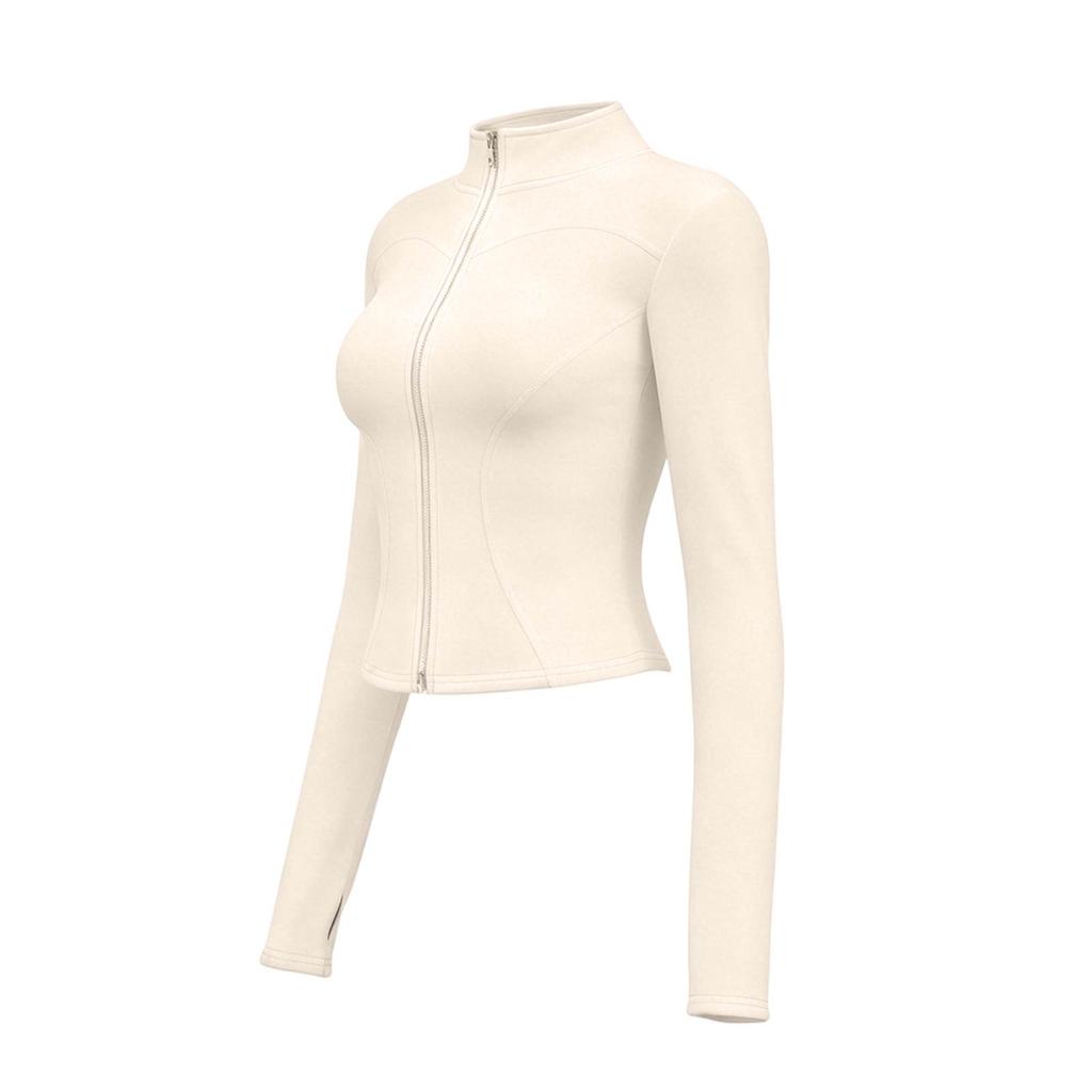 Women's Slim Fit Athletic Jacket Breathable Lightweight Full Zip Workout Running Fitness Sportswear Long Sleeve Activewear Top