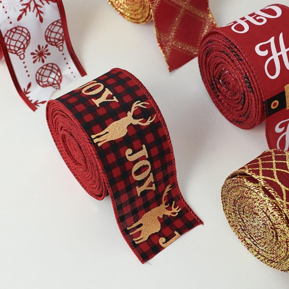 Xmas Gift Christmas Ribbon DIY Burlap Ribbon New Fabric Swirl Ribbon