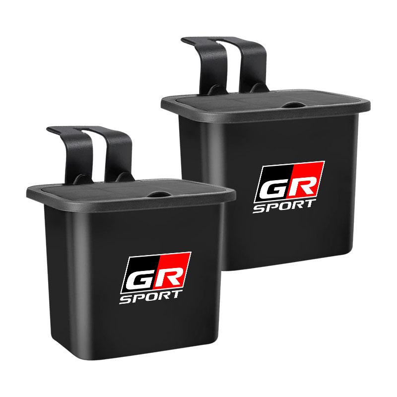 1Pcs Car Hanging Trash Bin Seat Back Storage Box Phone Holder Hook For Toyota GR Sport Gazoo Racing Yaris 86 Corolla Hilux Supra