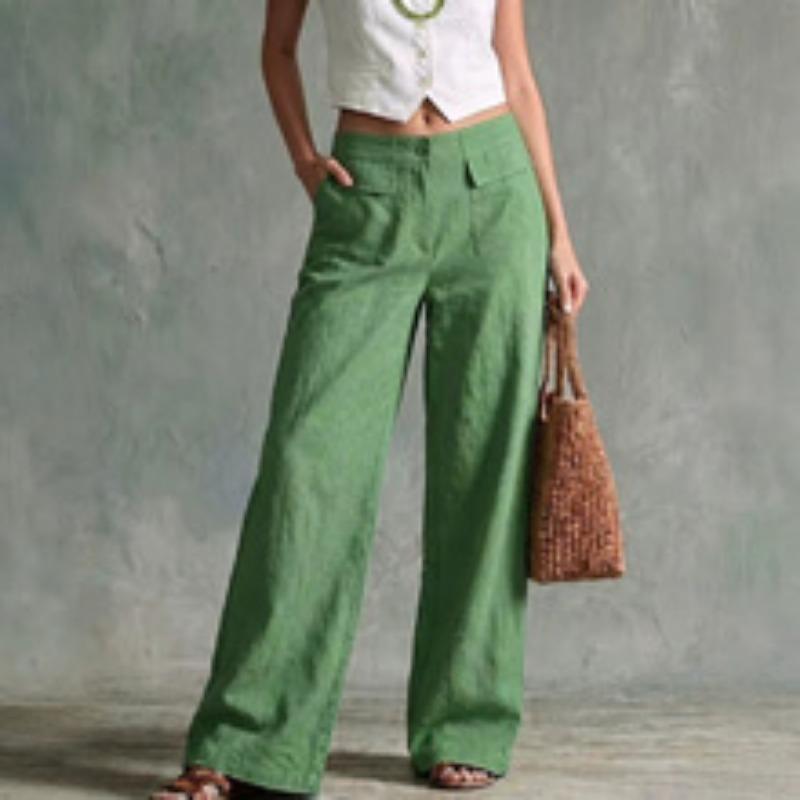 Women S Wide Leg Loose Casual Solid Straight Leg Pants