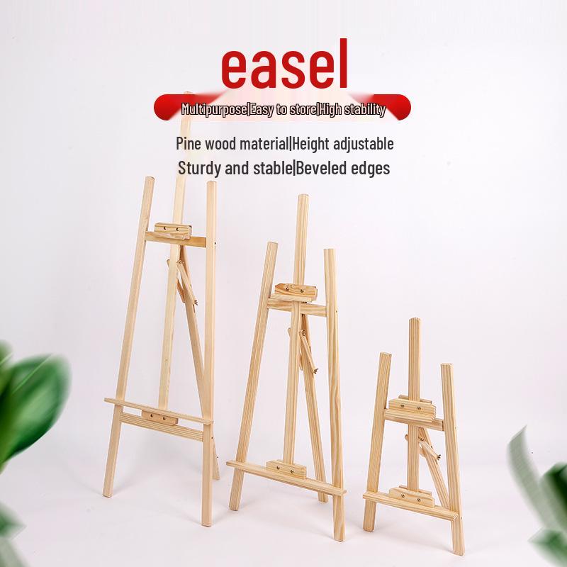 Adjustable Solid Pine Wood Easel for Art Students - Wedding Welcome Sign, Sketch & Oil Painting Display Stand.