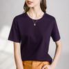 Mercerized cotton t-shirt women's high-quality new loose and thin outer wear round neck liquid ammonia short-sleeved t-shirt bottoming shirt
