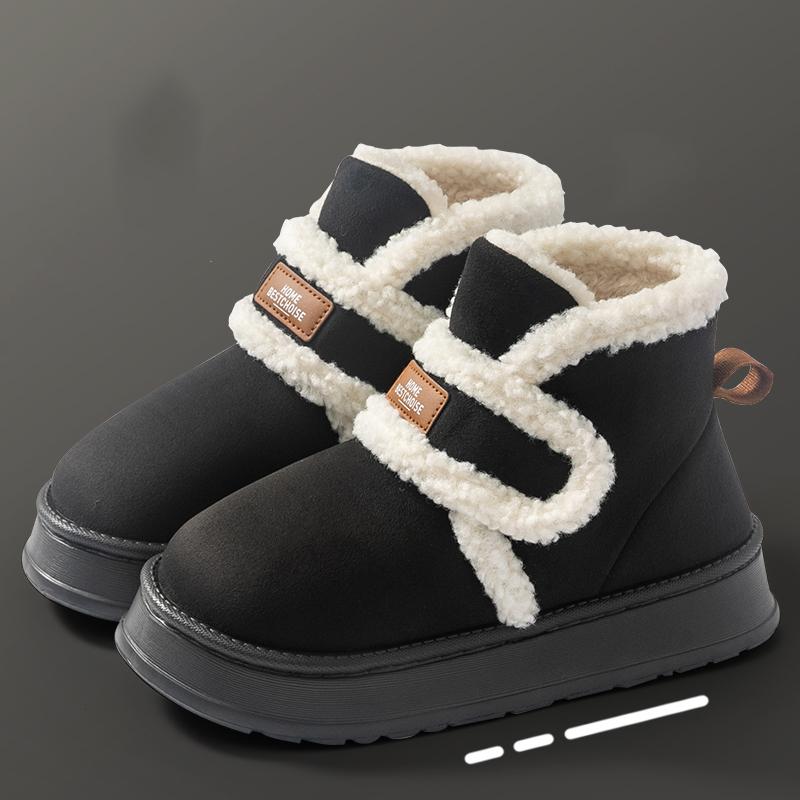 

Thick Soled Snow Boots for Women Fluffy Plush Faux Fur Soft Slippers Winter Indoor Comfortable Home Non-slip Cotton Shoes 40-41
