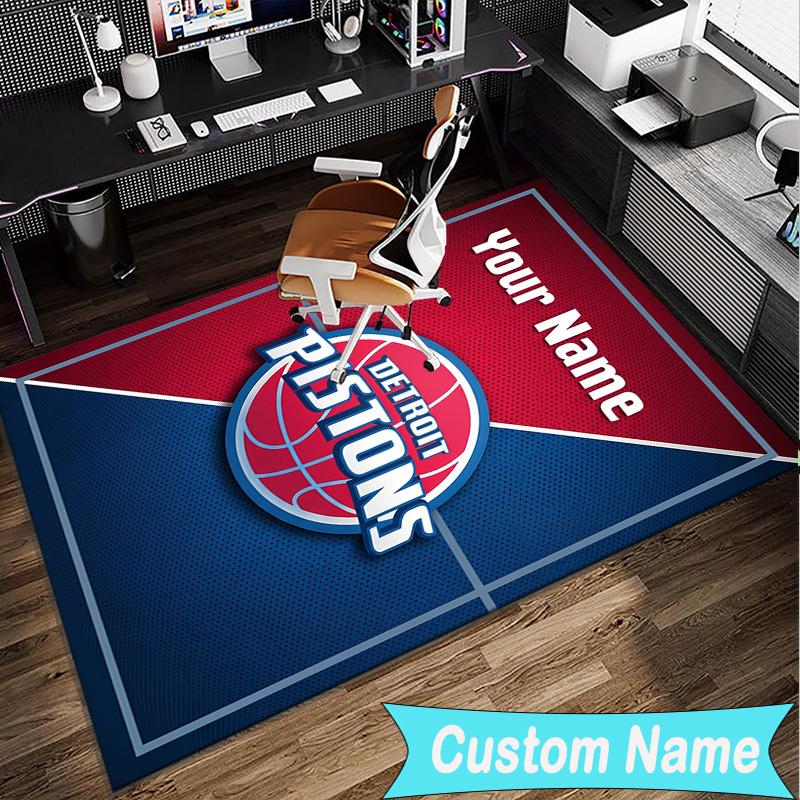 Custom Name Rug Detroit-Pistons Logo Area Rug Suitable for Indoor And Outdoor,Carpets for Homes, Offices,Living Rooms,Home Decor,Christmas Gift