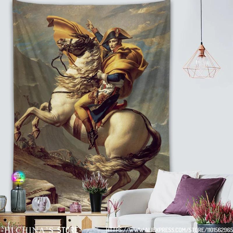 Heroic Napoleon Tapestry  Equestrian Portrait  Historical Art Piece  Unique Wall Art for Bedroom  History Lover Gift