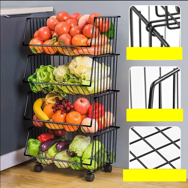 Floor-to-ceiling Multi-layer Rack Kitchen Fruit Vegetable Rack Vegetable and Fruit Basket Bedroom Storage Rack Snack Storage Rack