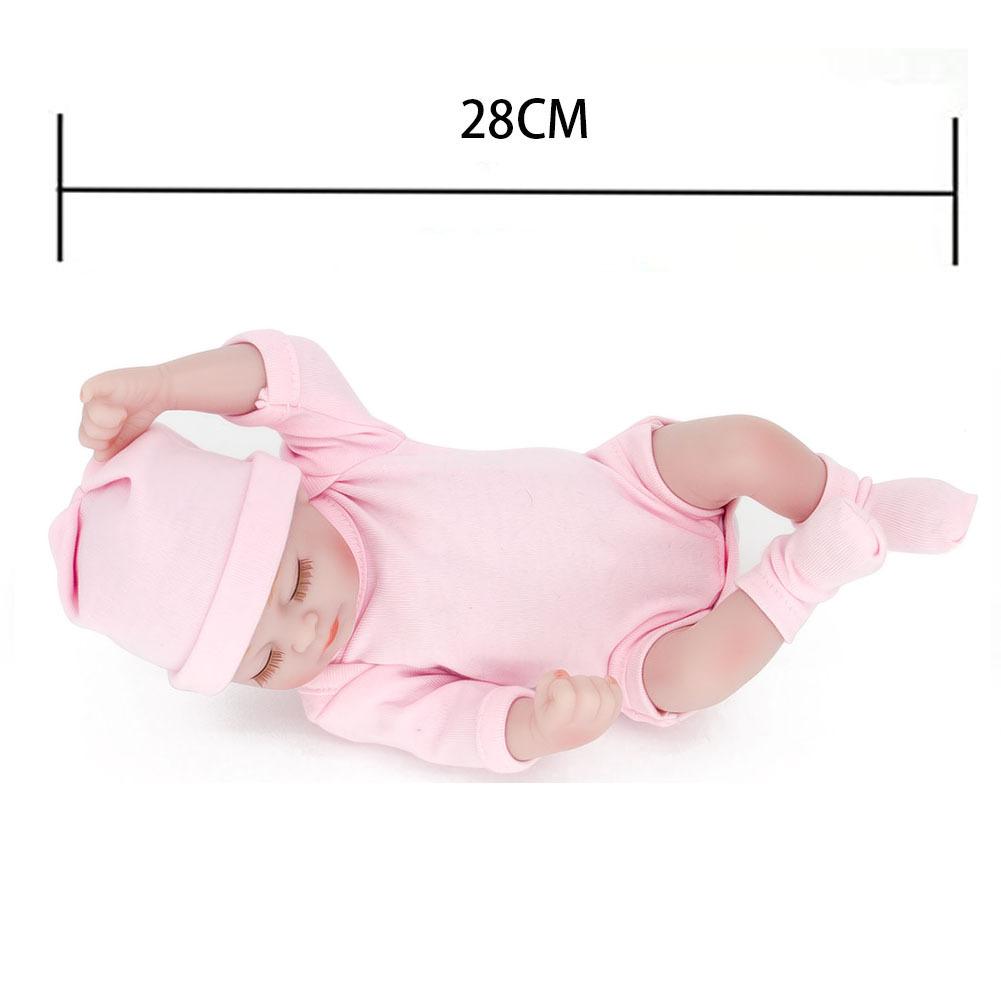 28 cm 11 tommer vinyl Leketøy Reborn Rebirth dukke Lukket øye simulering for barn Bursdag Julegaver ledsaget av leker