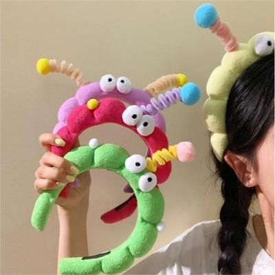 Große Augen Lustiger Twist Bar Schwamm Stirnband Niedliches und Lustiges Haar Druck Stirnband Gesichtswäsche Anti-Rutsch Haarschmuck