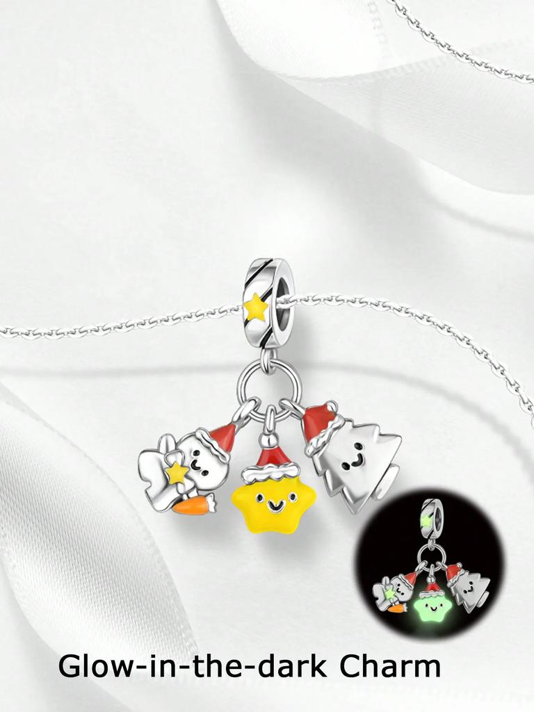 Copper Plated Original Charms Christmas Snowflake Penguin Beads Fit Bracelet Women'S Jewelry Gift