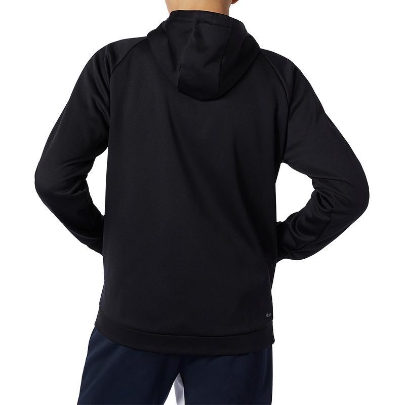 New Balance Logo Print Sports Fleece Lined Hood Jacket Winter Men's Black AMJ13020-BK