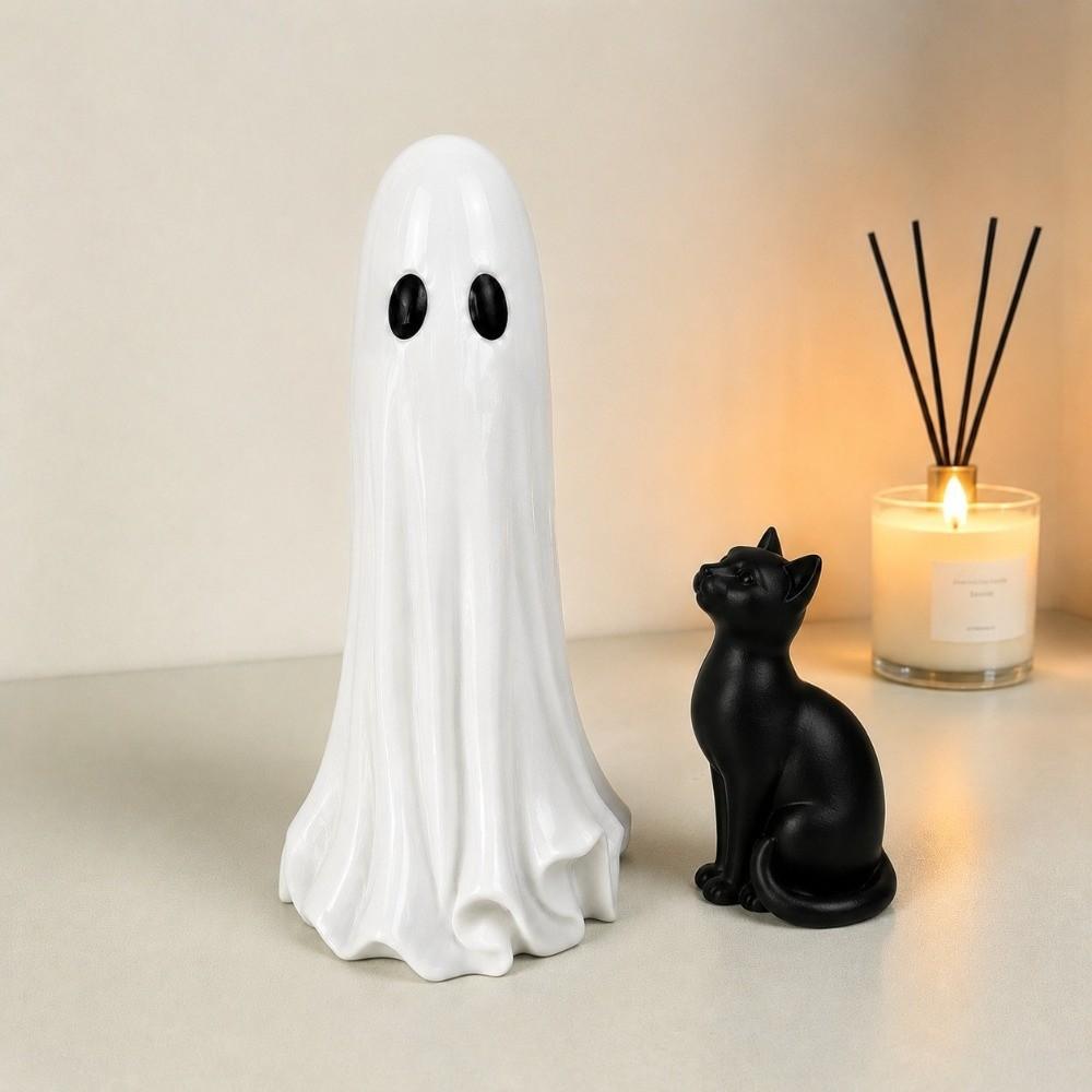 Light Up Halloween Lamp Glowing Ghost LED Ghost Figurine Decoration Ghost Lamp  Festival