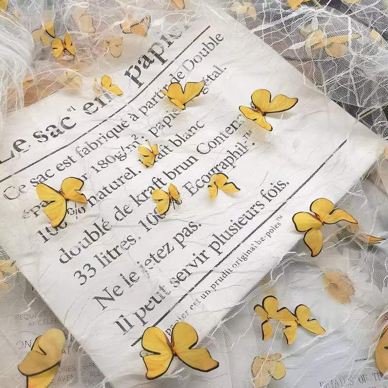 Three-Dimensional Butterfly Fixed Flower Spider Web Yarn Black Yarn Lace Embroidered Lace Children'S Clothing Hanfu Dress Fabric Decoration