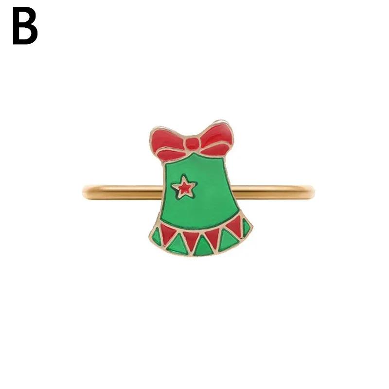 Weihnachts-Serviettenring Metall Weihnachtsglocke Elch Serviettenhalter Blumenkranzringe Hochzeitsbankett Hotel Tischdekoration und Accessoire