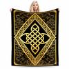 Luxury Black Blanket with Golden Celtic Knot Pattern Design Blanket, Suitable for Use In the Bedroom, Living Room, On the Sofa
