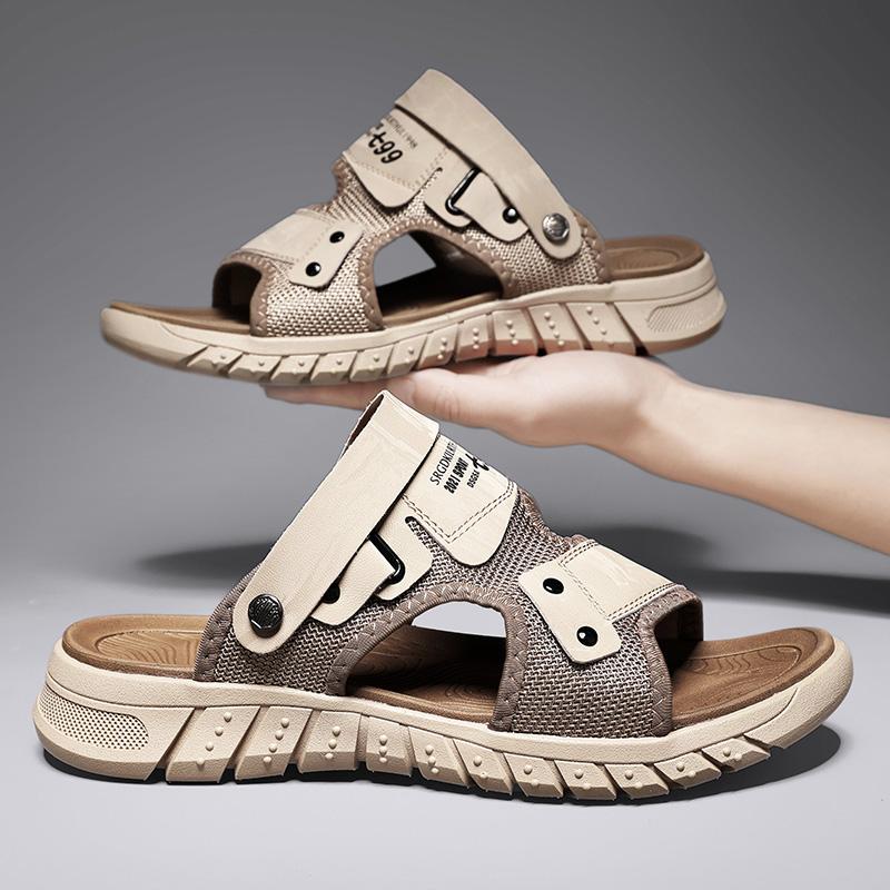 Fashion British Style Men's Outdoor Beach Shoes Summer Trend Thick Soled Wear-resistant Men's Oxford Shoes Breathable Casual Sandals