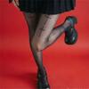 Printed cross stockings, thin anti-snatch pantyhose, sweet hottie black stockings, personalized punk style bottoming stockings for women