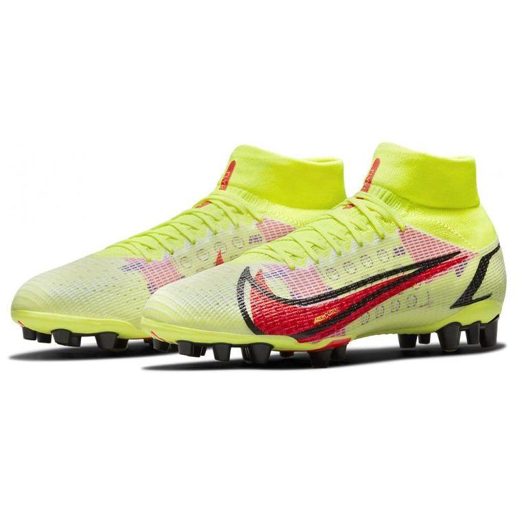 Nike Mercurial Superfly 8 Assassin 14 Pro AG (Rubber Short Studs) Anti-Slip Durable Football Shoes Men Football Shoes Fluorescent-Yellow CV1130-760