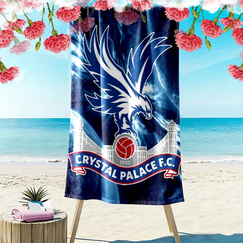 Serviette de plage imprimée Crystal Palace, Grande serviette douce à séchage rapide pour la plage, le camping, la natation