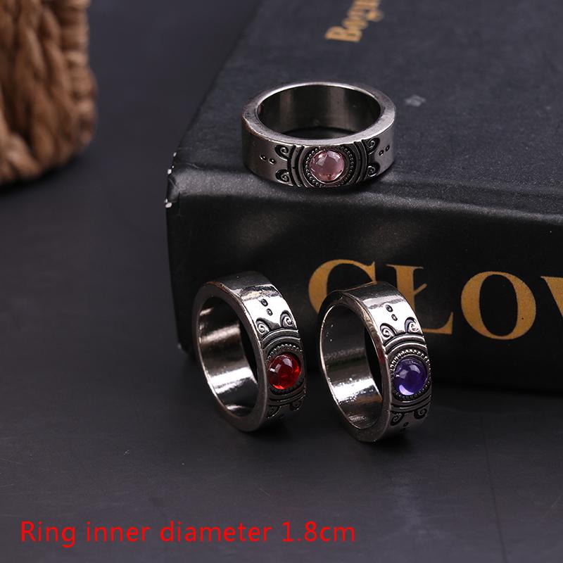 2Pcs/Set Anime Magica Cosplay Gem Necklace Pendant Ring Set Gift Party Prop