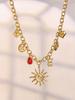 Spiral Sun & Bear Zirconia Multi-Pendant Necklace & Bracelet Set