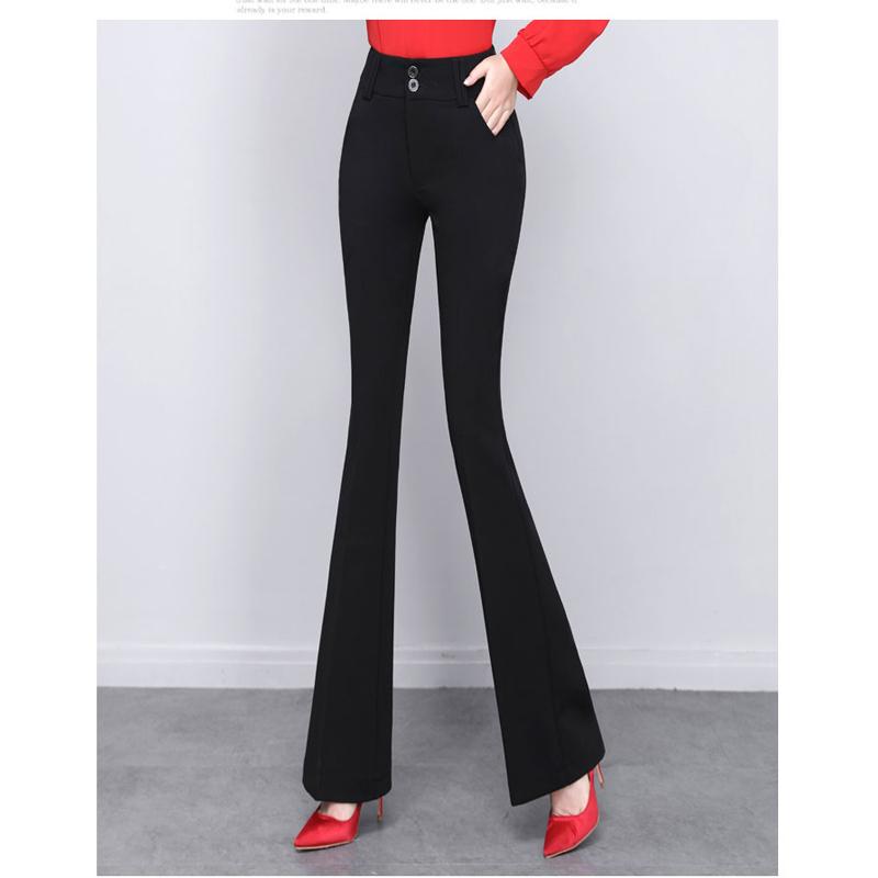 Elegant Long Office Lady 2022 Summer High Waist Women's Wide Leg Capris Suit Pants for Women Skinny Flare Pants Woman Trousers