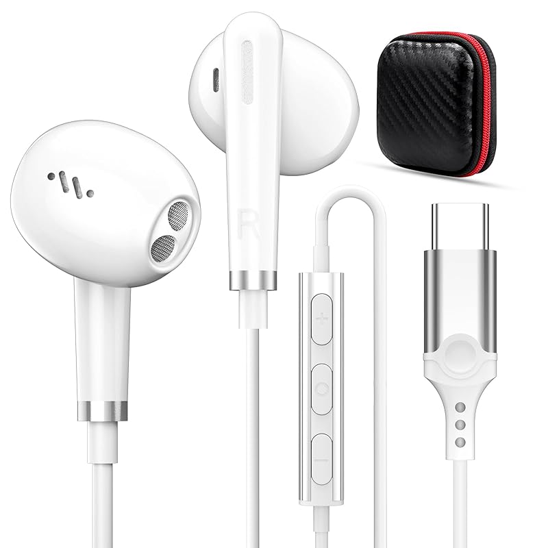 

type c earphones wired with microphone earbud Type-C earphones Compatible iPhone16 Pro Max Plus/iPhone15/iPad/samsung/Google