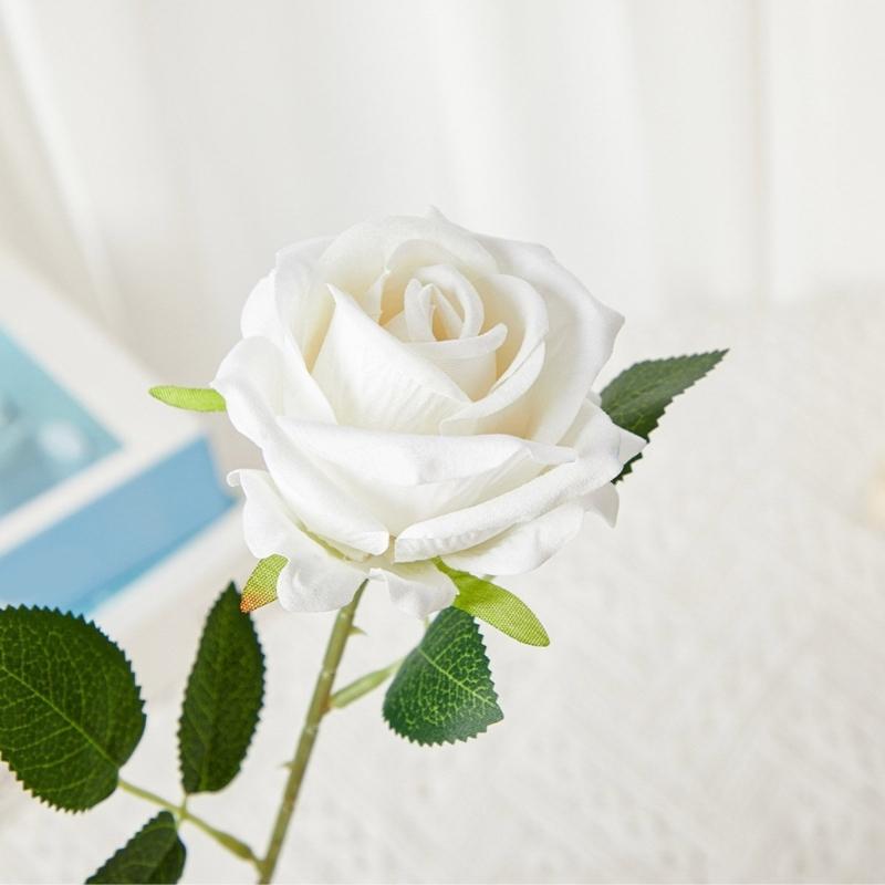 Practical Set of 6 Lifelikes Soft Flocking Fabric Roses Portable for Florals Arrangements and Special Gifts Daily Use