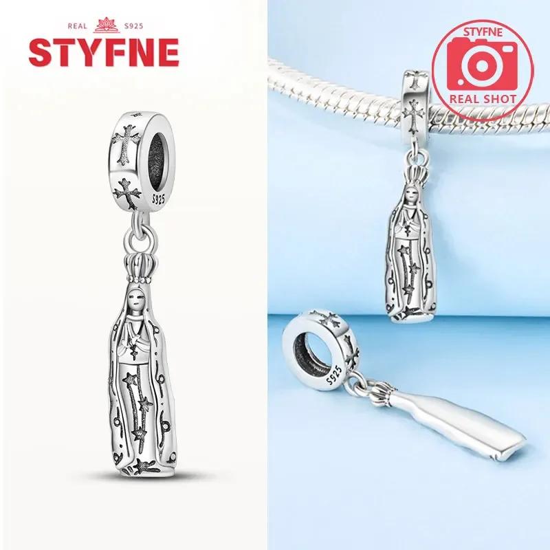 Copperoriginal Our Lady The Virgin Charm Beads Fit Braceletcopper Blue Series Pendant Bead Fine Jewelry For Women Diy