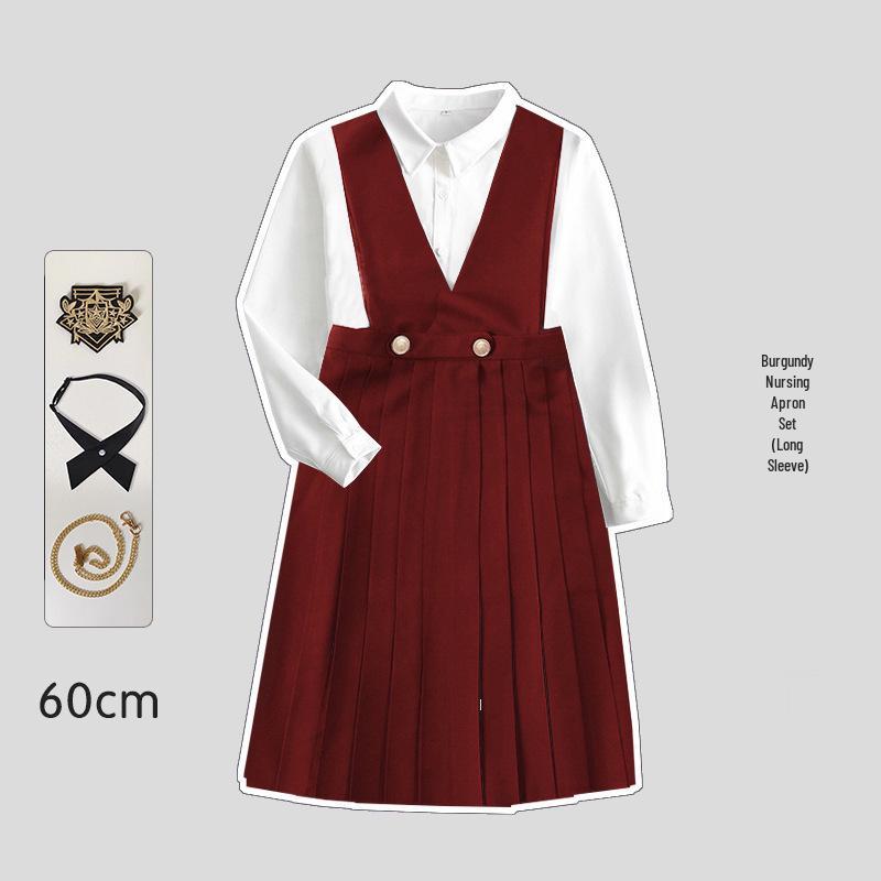 Japonská JK uniforma šaty set: Autentická dlouhá sukně chránící prsa pro mladé dámy od Hu Mu Tao