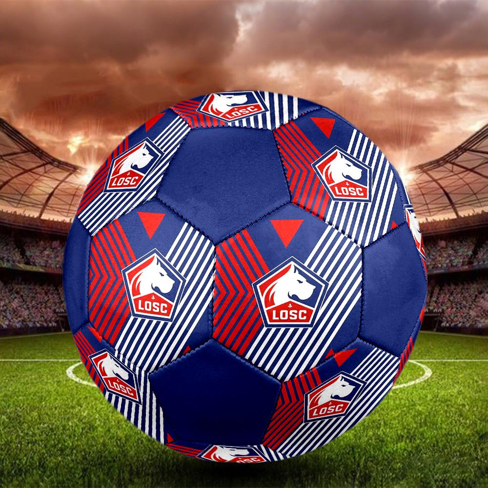 LOSC Lille Indoor Soccer Ball Colorful All Ages Size 5 Machine Stitched PVC Competition Ready Durable High-Bounce